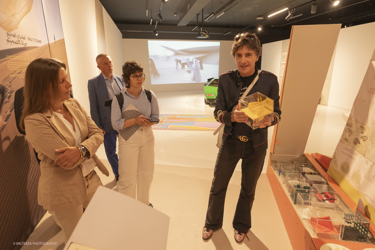 _DSF8992.jpg - 19/06/2025. Torino.    ULTRALEGGERA. A design journey with Marcello Gandini between Italy and Qatar.  Lâ€™ereditÃ  di pensiero di Marcello Gandini in una mostra a un anno dalla scomparsa del Maestro. Nella foto visita guidata alla moastra con  Simone Carena, continuatore dello studio di Gandini, e Marzia Gandini, figlia del Maestro.