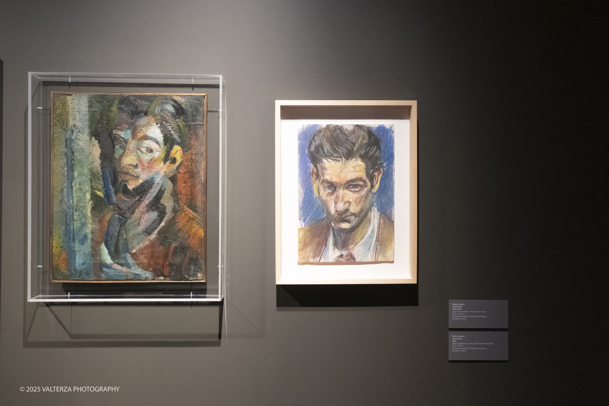 DSCF0153.jpg - 17/09/2025. Torino. Tintoretto Ã¨ stato fondativo per la formazione artistica di Vedova e la mostra sottolinea l'impeto e la forza dell'articolato rapporto che lega i due artisti. Nella foto Emilio Vedova, Autoritratti