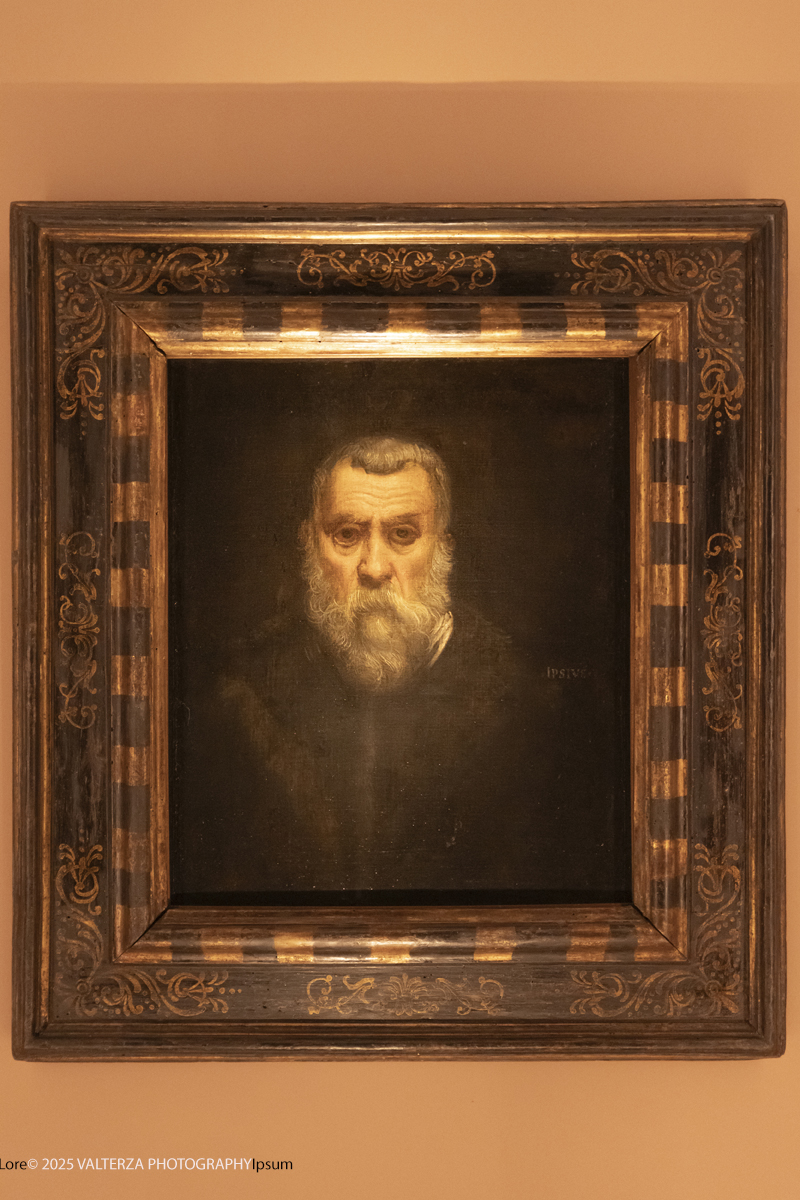 _DSF0013.jpg - 17/09/2025. Torino. Tintoretto è stato fondativo per la formazione artistica di Vedova e la mostra sottolinea l'impeto e la forza dell'articolato rapporto che lega i due artisti. Nella foto  Robusti/detto Tintoretto, Autoritratto 1588 circa