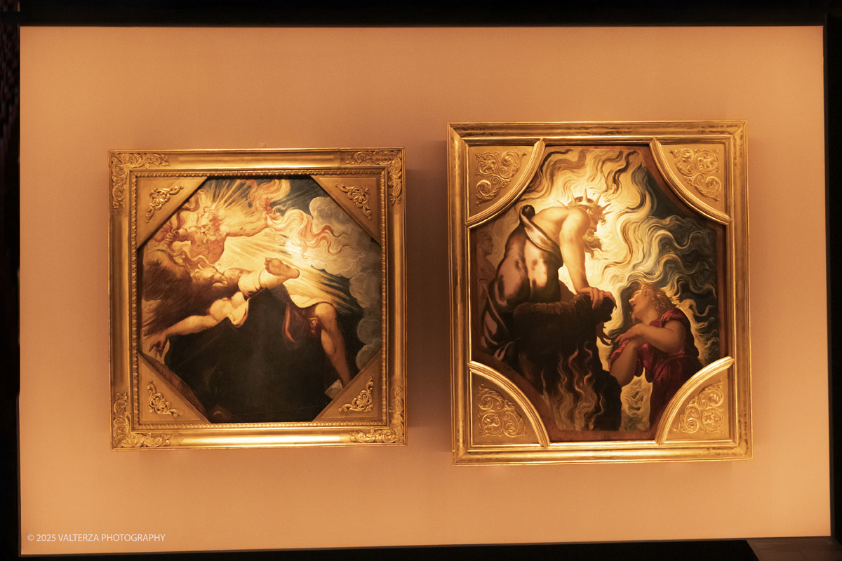 _DSF0040.jpg - 17/09/2025. Torino. Tintoretto è stato fondativo per la formazione artistica di Vedova e la mostra sottolinea l'impeto e la forza dell'articolato rapporto che lega i due artisti. Nella foto Jacomo Robusti, detto /Tintoretto. Semele Incenerita da Giove  e Orfeo implora Plutone, 1541-1542