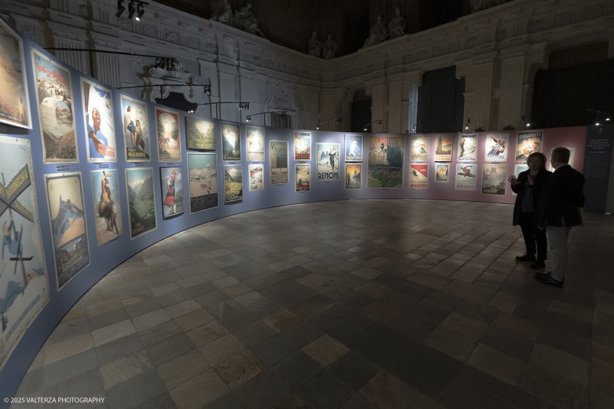 DSCF0024.jpg - Italy, February 12, 2025. Palazzo Madama â€“ Museo Civico d'Arte Antica di Torino presents the exhibition â€œVisitate lâ€™Italia! Promozione e PubblicitÃ  Turistica 1900-1950â€�, an unpublished story on the history of Italian tourism promotion.  Visitors at the exhibition