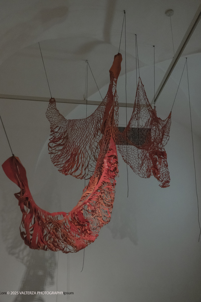 DSCF0024.jpg - 21/1072025. The Soul Trembles, la grande mostra monografica dedicata all’artista giapponese Chiharu Shiota arriva al MAO in anteprima nazionale - e per la prima volta in assoluto in un museo di arte asiatica. Nella foto opera Fuoti dal mio corpo 2019