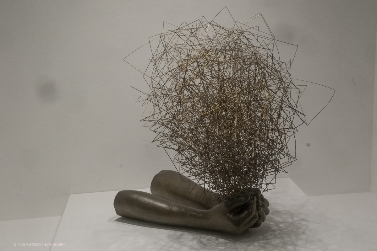 DSCF0082.jpg - 21/1072025. The Soul Trembles, la grande mostra monografica dedicata all’artista giapponese Chiharu Shiota arriva al MAO in anteprima nazionale - e per la prima volta in assoluto in un museo di arte asiatica. Nella foto  opera Nella mano   2017