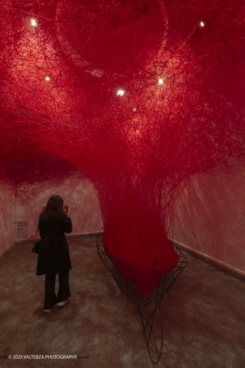_DSF3576.jpg - 21/1072025. The Soul Trembles, la grande mostra monografica dedicata all’artista giapponese Chiharu Shiota arriva al MAO in anteprima nazionale - e per la prima volta in assoluto in un museo di arte asiatica. Nella foto l'opera Uncertain Journey, 2016/2025