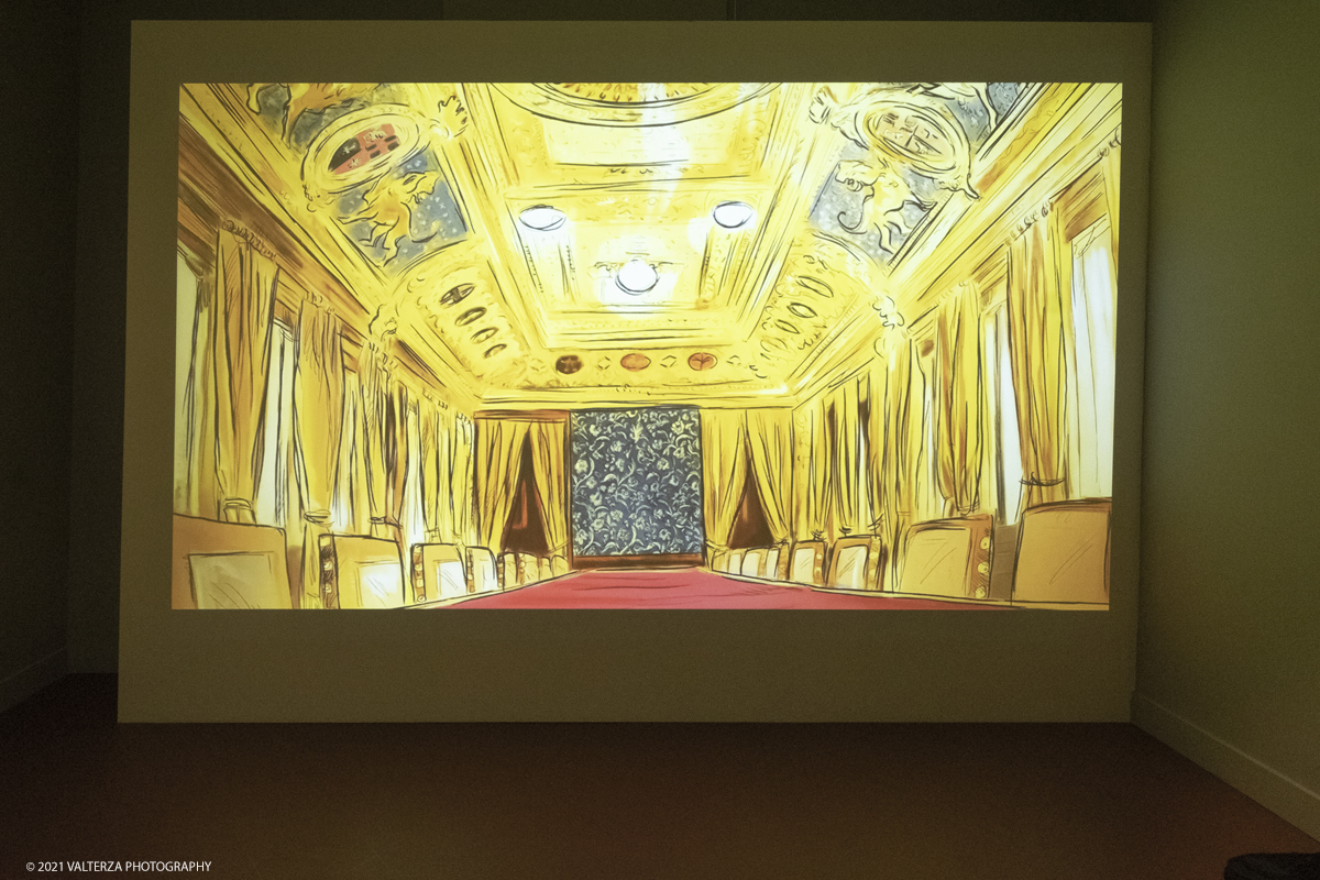 _DSF2412.jpg - 01/10/2029. Torino. L'accademia Albertina e Torino tra eccletismo e Liberty. Disegnare la cittÃ  non Ã¨ una semplice mostra ma un viaggio nella storia dellâ€™arte e dellâ€™architettura torinese che  vuole ritrovare nel passato le sinergie e le ispirazioni utili al nostro .futuro. Nella foto schizzi e disegni realizzati da Giulio Casanova per il progetto il il nuovo treno reale, 1929