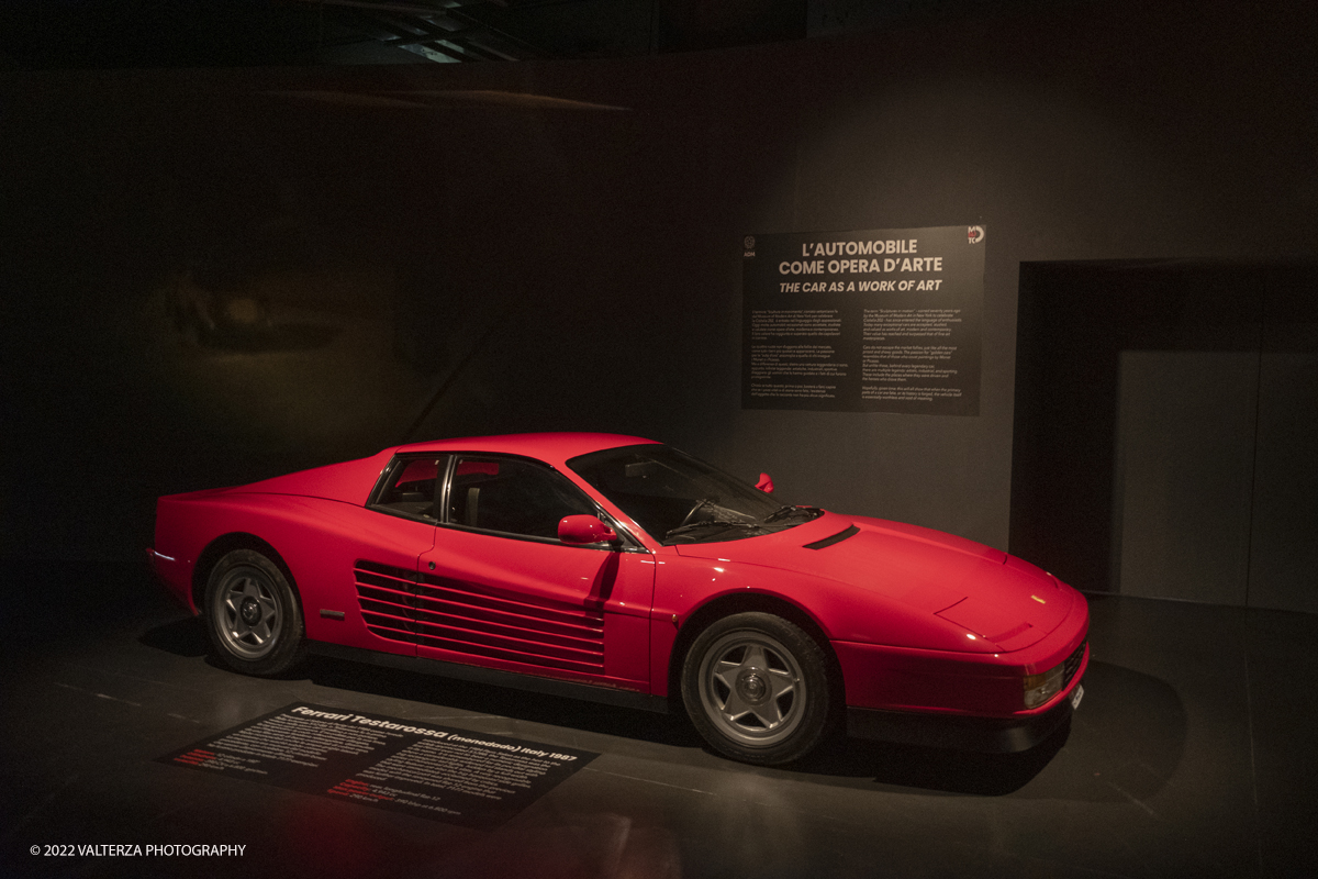 _DSF9370.jpg - 27/06/2022. Torino. Nel mondo del collezionismo di automobili dâ€™epoca, dove il valore delle vetture storiche registra notevoli tassi di crescita i casi di contraffazione sono sempre piÃ¹ numerosi. Al MAUTO la nuova mostra sul tema. Nella foto una Ferrari Testarossa (monodado) originale