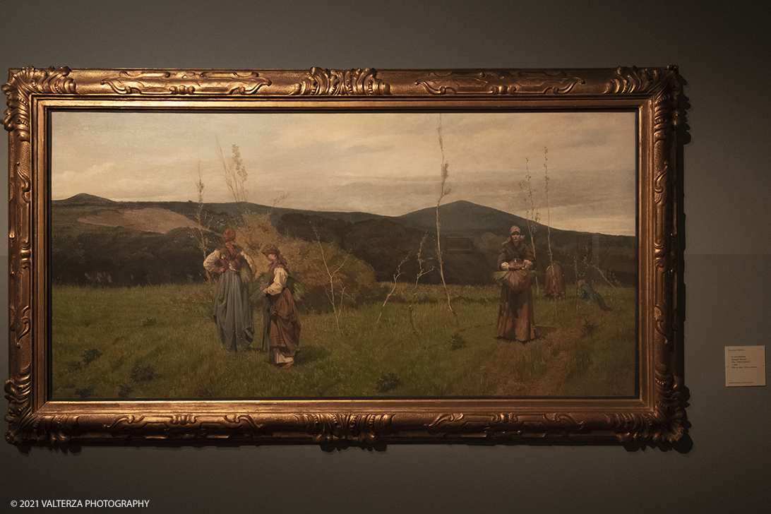 _DSF3112.jpg - 12/10/2021. Torino. Il percorso espositivo, della mostra alla GAM, presenta oltre 60 capolavori dellâ€™artista livornese , si articola in nove sezioni e copre un ampio arco cronologico che dal 1854 giunge al 1894, dalla sperimentazione macchiaiola e da opere capitali degli anni Sessanta e Settanta fino alle tele dellâ€™etÃ  matura, che ne rivelano lo sguardo acuto e innovatore, capace di aperture sullâ€™imminente â€™900. Opera Le macchiaiole