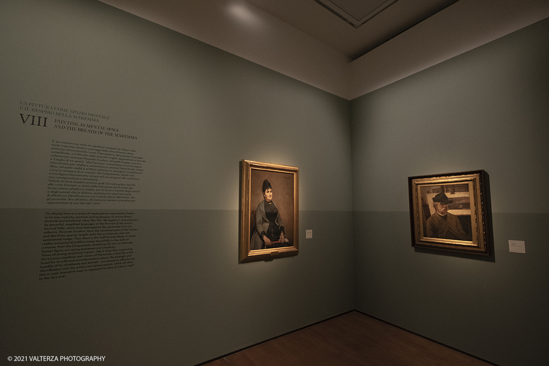 _DSF3196.jpg - 12/10/2021. Torino. Il percorso espositivo, della mostra alla GAM, presenta oltre 60 capolavori dellâ€™artista livornese , si articola in nove sezioni e copre un ampio arco cronologico che dal 1854 giunge al 1894, dalla sperimentazione macchiaiola e da opere capitali degli anni Sessanta e Settanta fino alle tele dellâ€™etÃ  matura, che ne rivelano lo sguardo acuto e innovatore, capace di aperture sullâ€™imminente â€™900.