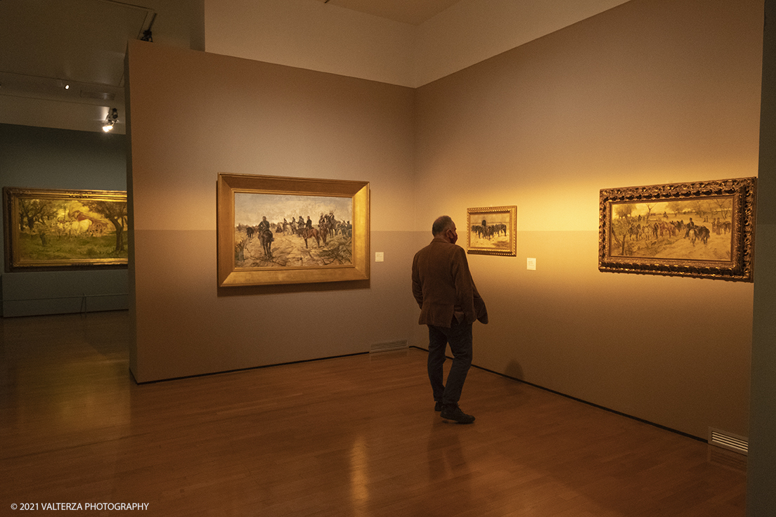_DSF3280.jpg - 12/10/2021. Torino. Il percorso espositivo, della mostra alla GAM, presenta oltre 60 capolavori dellâ€™artista livornese , si articola in nove sezioni e copre un ampio arco cronologico che dal 1854 giunge al 1894, dalla sperimentazione macchiaiola e da opere capitali degli anni Sessanta e Settanta fino alle tele dellâ€™etÃ  matura, che ne rivelano lo sguardo acuto e innovatore, capace di aperture sullâ€™imminente â€™900.