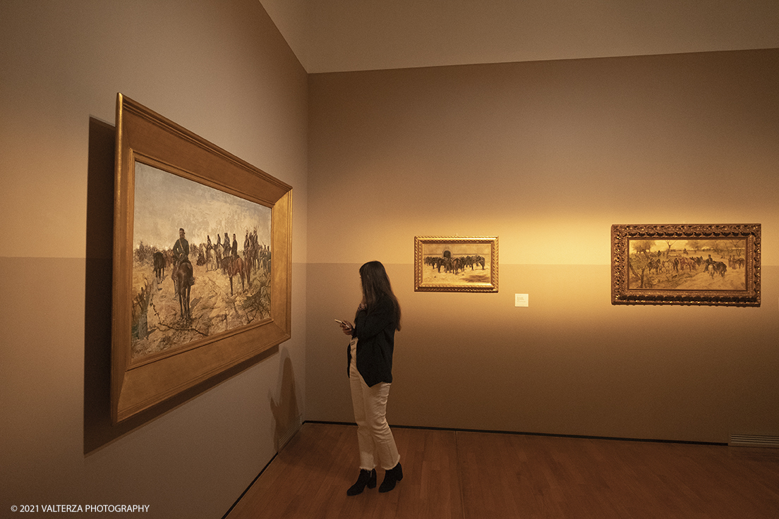 _DSF3389.jpg - 12/10/2021. Torino. Il percorso espositivo, della mostra alla GAM, presenta oltre 60 capolavori dellâ€™artista livornese , si articola in nove sezioni e copre un ampio arco cronologico che dal 1854 giunge al 1894, dalla sperimentazione macchiaiola e da opere capitali degli anni Sessanta e Settanta fino alle tele dellâ€™etÃ  matura, che ne rivelano lo sguardo acuto e innovatore, capace di aperture sullâ€™imminente â€™900.