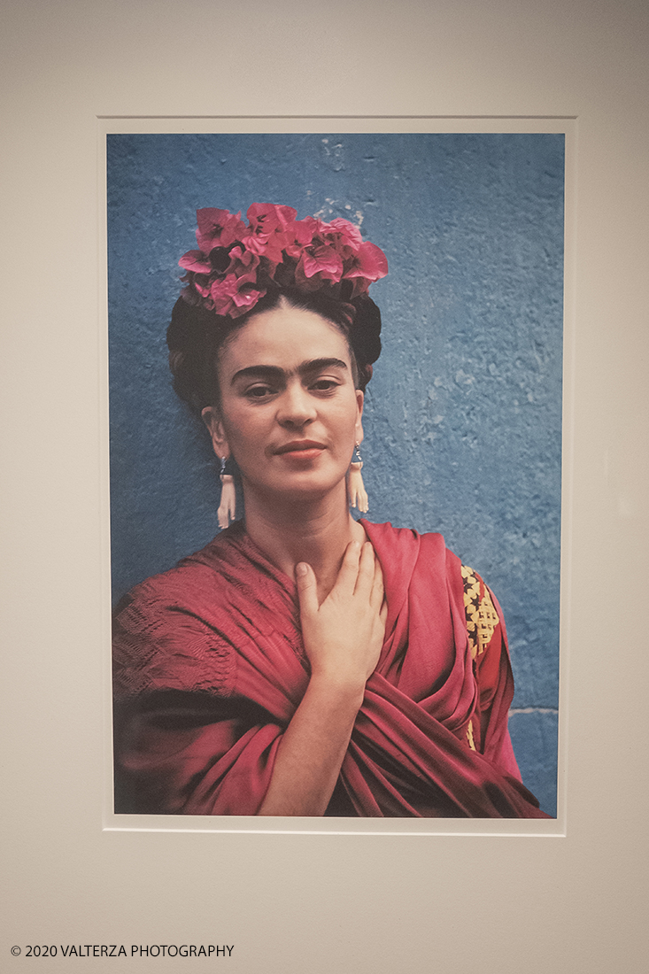 _DSF2654.jpg - 31/01/2020. Torino. " Frida Kahlo through the lens of Nickolas Murray" .Un viaggio emozionale nella vita dell'icona mondiale Frida Kahlo. Un percorso per conoscere la donna, viverla e comprendere la sua essenza, fatta di forza, coraggio, talento e un immenso amore. Una mostra evento per la prima volta in Europa. Nella foto Frida  a Coyoacan; 1939