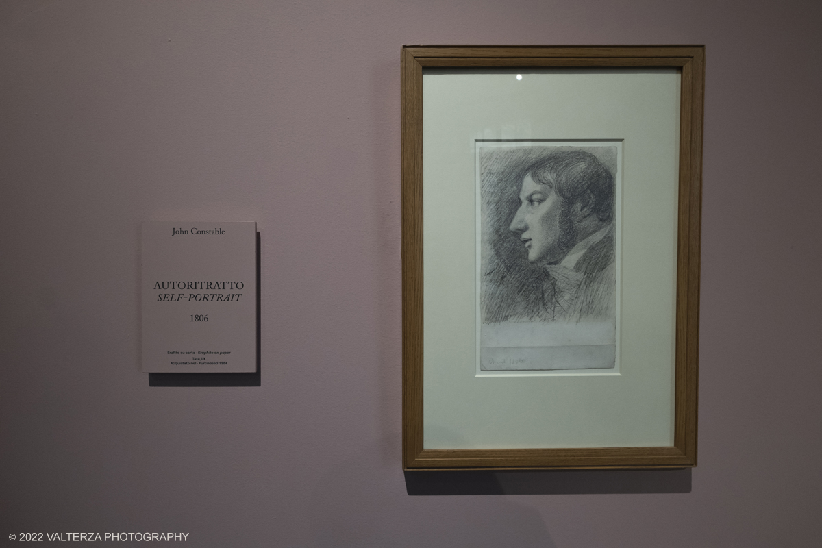 _DSF3908.jpg - 24/10/2022 .Torino. Per la prima volta in Italia una mostra dedicata al celebre artista John Constable: oltre cinquanta opere, provenienti dalla Tate UK, ripercorrono cronologicamente la vicenda artistica del pittore, tra i massimi esponenti della pittura romantica inglese. Nella foto John Constable Autoritratto, 1806