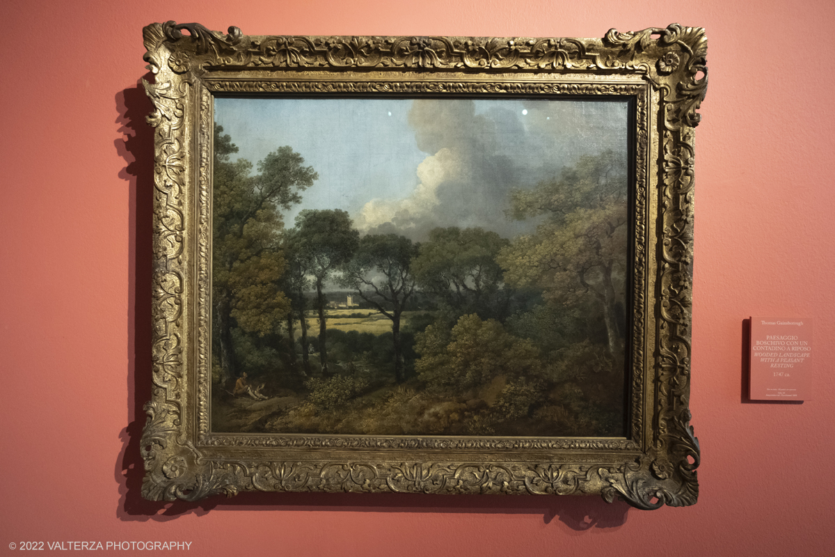 _DSF3947.jpg - 24/10/2022 .Torino. Per la prima volta in Italia una mostra dedicata al celebre artista John Constable: oltre cinquanta opere, provenienti dalla Tate UK, ripercorrono cronologicamente la vicenda artistica del pittore, tra i massimi esponenti della pittura romantica inglese. Nella foto opera di Thomas Gainsborough, Paesaggio boschivo con contadino a riposo 1747 ca.