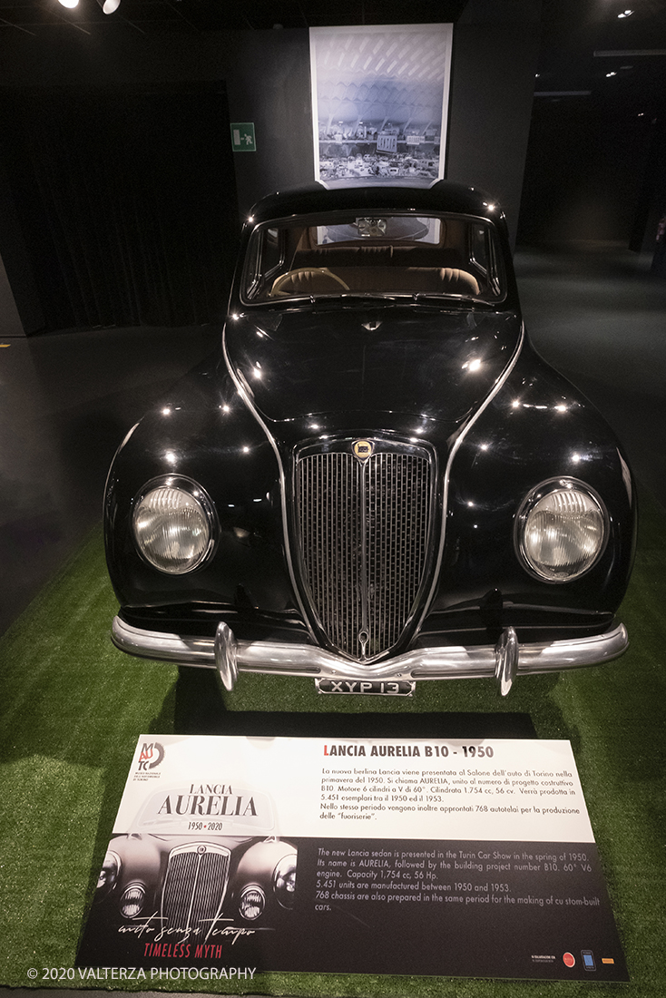 _DSF1309.jpg - 30/01/2020. Torino: Al Mauto una mostra dedicata ai 70 anni del mito torinese Lancia Aurelia.Il Museo Nazionale dellâ€™Automobile di Torino ha inaugurato la mostra "LANCIA AURELIA 1950 â€“ 2020. MITO SENZA TEMPO", uno straordinario percorso espositivo, che racconta, con il contributo di 18 esemplari dâ€™eccezione â€“ di serie e fuoriserie â€“ lâ€™evoluzione del modello presentato per la prima volta al pubblico proprio a Torino nel 1950.â€œ Nella foto Lancia Aurelia B10 1950