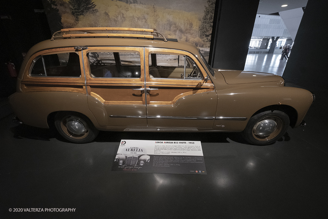 _DSF1472.jpg - 30/01/2020. Torino: Al Mauto una mostra dedicata ai 70 anni del mito torinese Lancia Aurelia.Il Museo Nazionale dellâ€™Automobile di Torino ha inaugurato la mostra "LANCIA AURELIA 1950 â€“ 2020. MITO SENZA TEMPO", uno straordinario percorso espositivo, che racconta, con il contributo di 18 esemplari dâ€™eccezione â€“ di serie e fuoriserie â€“ lâ€™evoluzione del modello presentato per la prima volta al pubblico proprio a Torino nel 1950.â€œ Nella foto Lancia Aurelia B53 Viotti 1952 (Giardinetta)