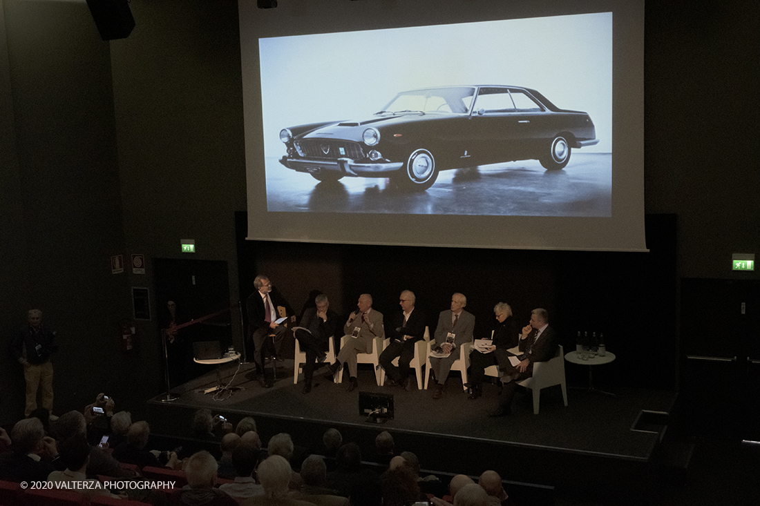_DSF1708.jpg - 30/01/2020. Torino: Al Mauto una mostra dedicata ai 70 anni del mito torinese Lancia Aurelia.Il Museo Nazionale dellâ€™Automobile di Torino ha inaugurato la mostra "LANCIA AURELIA 1950 â€“ 2020. MITO SENZA TEMPO", uno straordinario percorso espositivo, che racconta, con il contributo di 18 esemplari dâ€™eccezione â€“ di serie e fuoriserie â€“ lâ€™evoluzione del modello presentato per la prima volta al pubblico proprio a Torino nel 1950.â€œ Nella foto un momento del dibattito di inaugurazione della mostra Benedetto Camerana presidente del Museo introduce il dibattito di inaugurazione della mostra presenti GiosuÃ¨ Benedetto Cohen, Paolo Pininfarina, Massimo Fila Robattino e rappresentanti dei partner del progetto quali Nardi e Pirelli.