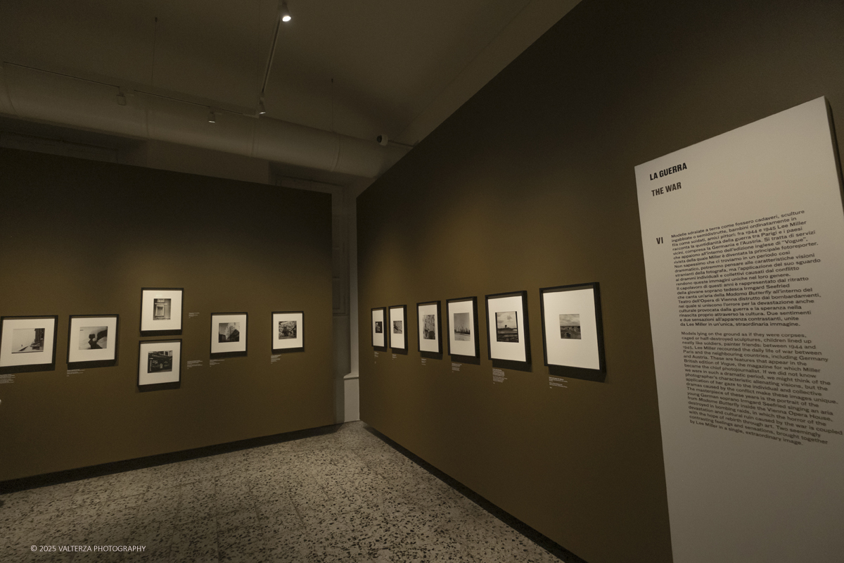 _DSF2138.jpg - 30/09/2025. Torino.  Un viaggio in 160 immagini, tutte provenienti dai Lee Miller Archives, per riscoprire gli infiniti sguardi della straordinaria fotografa americana. Nella foto parte dell'allestimento della mostra