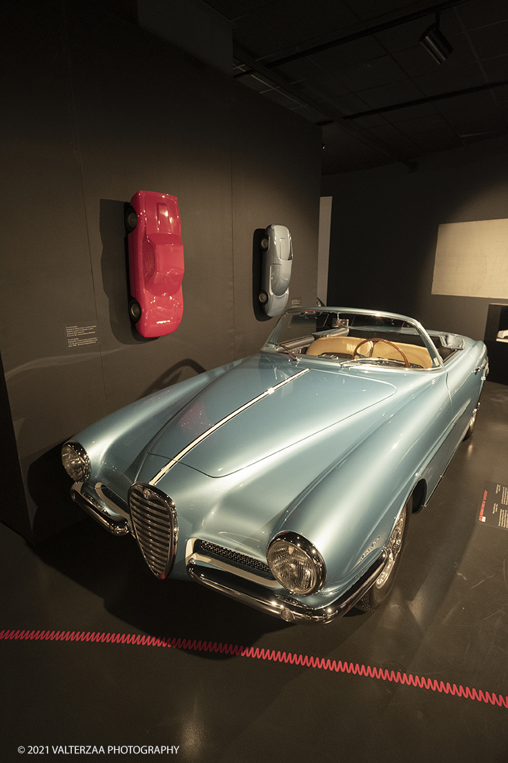 _DSF2555.jpg - 06/10/2021. Torino. Al MAUTO la nuova mostra 1921-2021 Cento anni di un designer senza confini. Nella foto Alfa Romeo 1900 SS "La Fleche" 1955