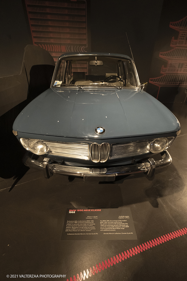 _DSF2615.jpg - 06/10/2021. Torino. Al MAUTO la nuova mostra 1921-2021 Cento anni di un designer senza confini. Nella foto BMW 1800 NEUE KLASSE 1968