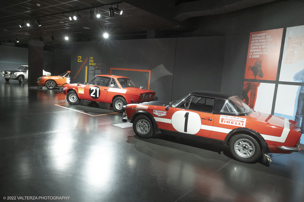 _DSF4472.jpg - 26/10/2022. Torino. Si Ã¨ inaugurata al Mauto The Golden Age Of Rally, viaggio nellâ€™epoca dâ€™oro di questa disciplina sportiva attraverso un'esposizione inedita nel panorama internazionale, che porta per la prima volta in mostra, dal 27 ottobre 2022 al 2 maggio 2023, una delle collezioni piÃ¹ importanti al mondo, quella della Fondazione Gino Macaluso per lâ€™Auto Storica. Nella foto parte dell'allestimento della mostra