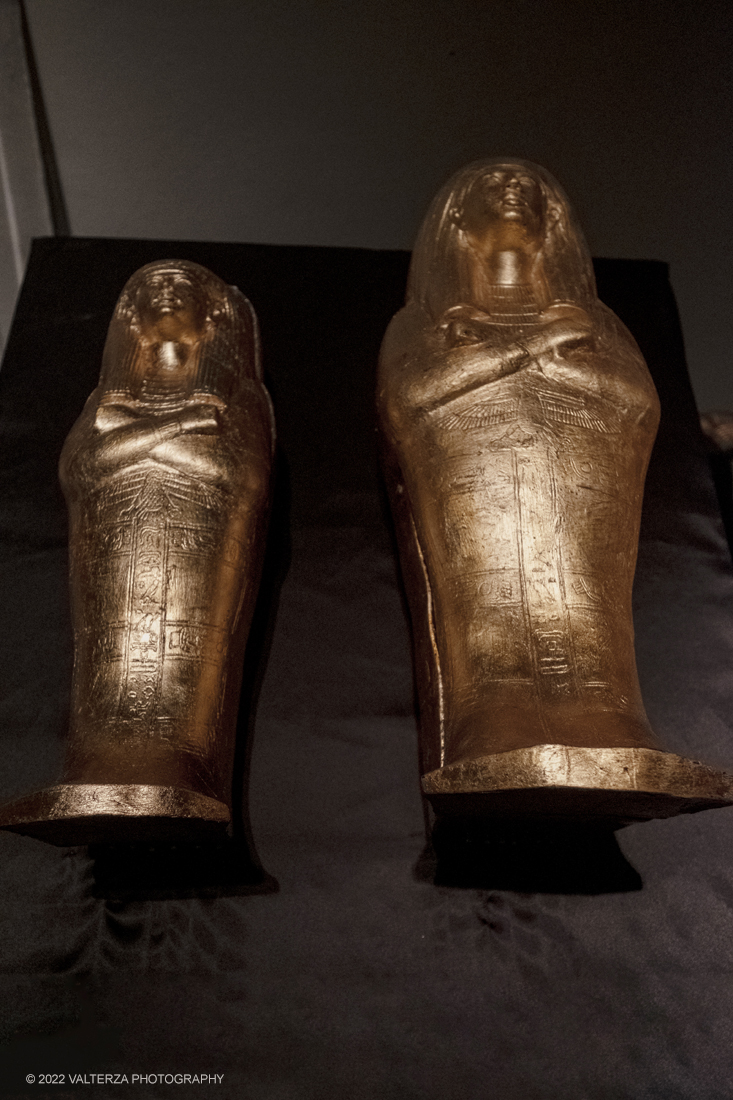 _DSF4256.jpg - 18/02/2022. Torino.Tutankhamon-viaggio verso l'eternitÃ  Ã¨ una mostra realizzata in occasione del centenario della scoperta della tomba, questo grazie alle circa cento riproduzioni dei reperti piÃ¹ importanti portati alla luce dall'archeologo Howard Carter nel 1922. Nella foto