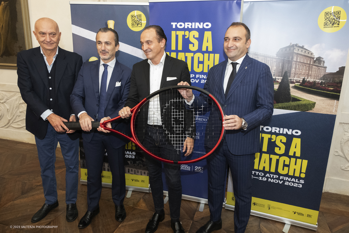 _DSF2056.jpg - 23/10/2023. Torino. Le Nitto ATP Finals, Conferenza stampa di presentazione. Nella foto Gianni Ocleppo, Dario Gallina, Albert0 Cirio e Stefano Lo Russo.