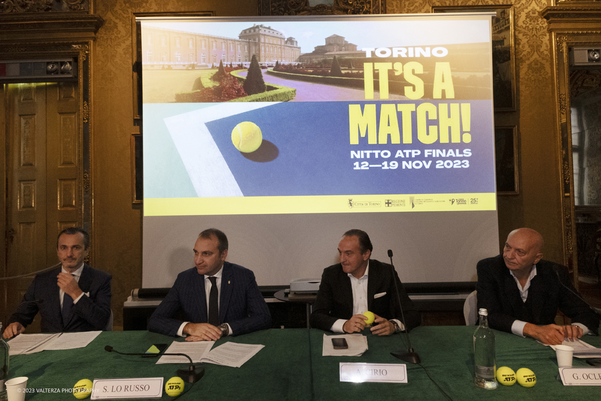 _DSF2094.jpg - 23/10/2023. Torino. le Nitto ATP Finals, Conferenza stampa di presentazione. Nella foto Gianni Ocleppo, Dario Gallina, Albert0 Cirio e Stefano Lo Russo.