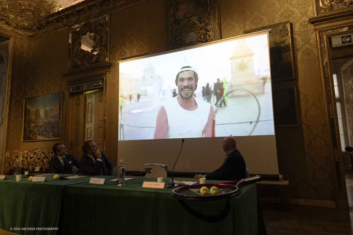 _DSF2163.jpg - 23/10/2023. Torino. le Nitto ATP Finals, Conferenza stampa di presentazione. Nella foto fotogrammi del video dell'edizione dell'anno Scorso