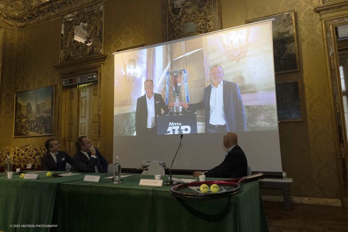 _DSF2167.jpg - 23/10/2023. Torino. le Nitto ATP Finals, Conferenza stampa di presentazione. Nella foto fotogrammi del video dell'edizione dell'anno Scorso