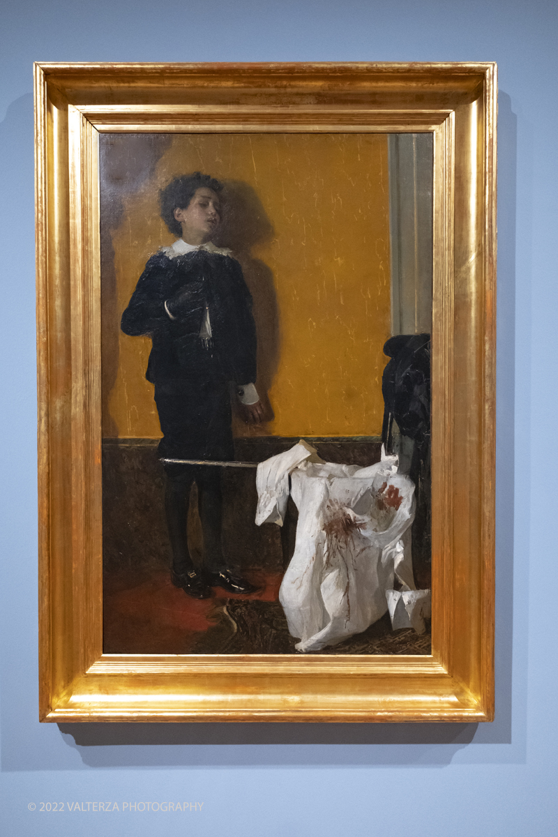 DSCF3053-Recuperato.jpg - 06/10/2022. Torino. Mostra delle Collezioni GAM dall'unitÃ  d'Italia all'alba del Novecento. Nella foto opera di Antonio Mancini Dopo il duello 1872