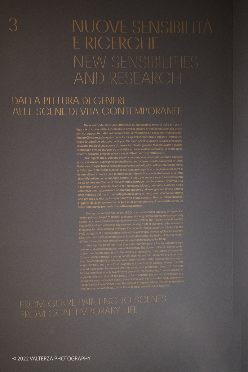 DSCF3058.jpg - 06/10/2022. Torino. Mostra delle Collezioni GAM dall'unitÃ  d'Italia all'alba del Novecento. Nella foto illustrazione della sezione tematica n.3, l'intera mostra Ã¨ divisa in otto sezioni tematiche