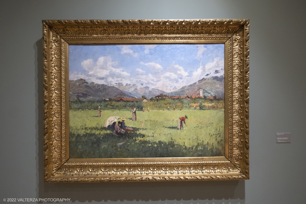 DSCF3139.jpg - 06/10/2022. Torino. Mostra delle Collezioni GAM dall'unitÃ  d'Italia all'alba del Novecento. Nella foto opera di Enrico Reycend Campagna Canavesana 1892 ca.