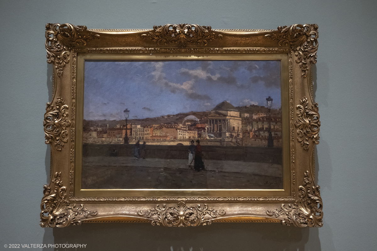 DSCF3146.jpg - 06/10/2022. Torino. Mostra delle Collezioni GAM dall'unitÃ  d'Italia all'alba del Novecento. Nella foto opera di Enrico Reycend Il lungo Po 1883