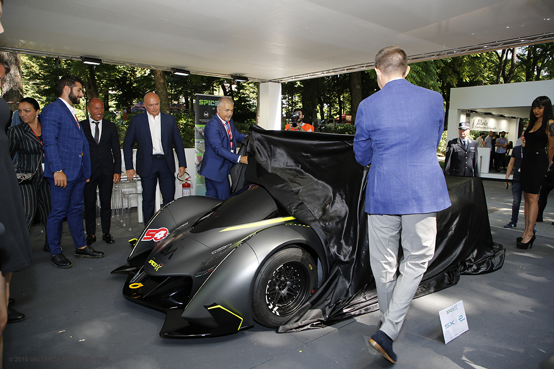 _X9B7053.jpg - 19/06/2019. Torino, apertura al Parco del Valentino dell'edizione record del Motor Show con la partecipazione di 54 brand e numerosi eventi dedicati al mondo dell'auto nell'arco di 5 giorni. Nella foto, nello stand della della Spice-X si scopre la nuova SX 1F totalmente elettrica.