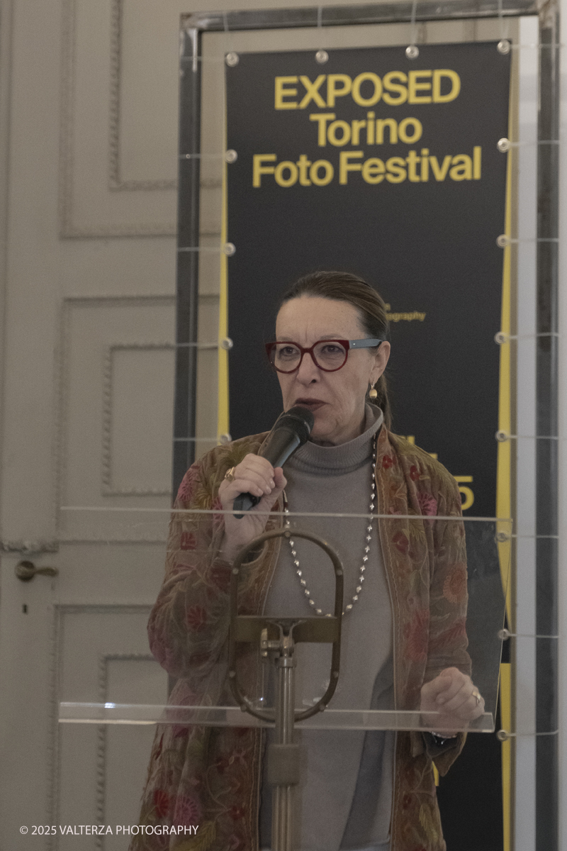 _DSF5290.jpg - 04/92/2025. Torino. Accademia Albertina, conferenza stampa per prime anticipazioni sulla seconda edizione di EXPOSED Torino Foto Festival. Nella foto l'intervento di Paola Gribaudo Presidente Accademia AlÃ²bertina