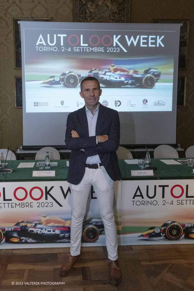 _DSF7552.jpg - 13/07/2023. Torino. Presentata l'edizione Otlook Week 2023 dal 2 al 4 settembre 2023 a Torino il meglio delle auto e delle moto che hanno fatto la storia delle corse. Nella foto Andrea Levy Presidente Autolook Week