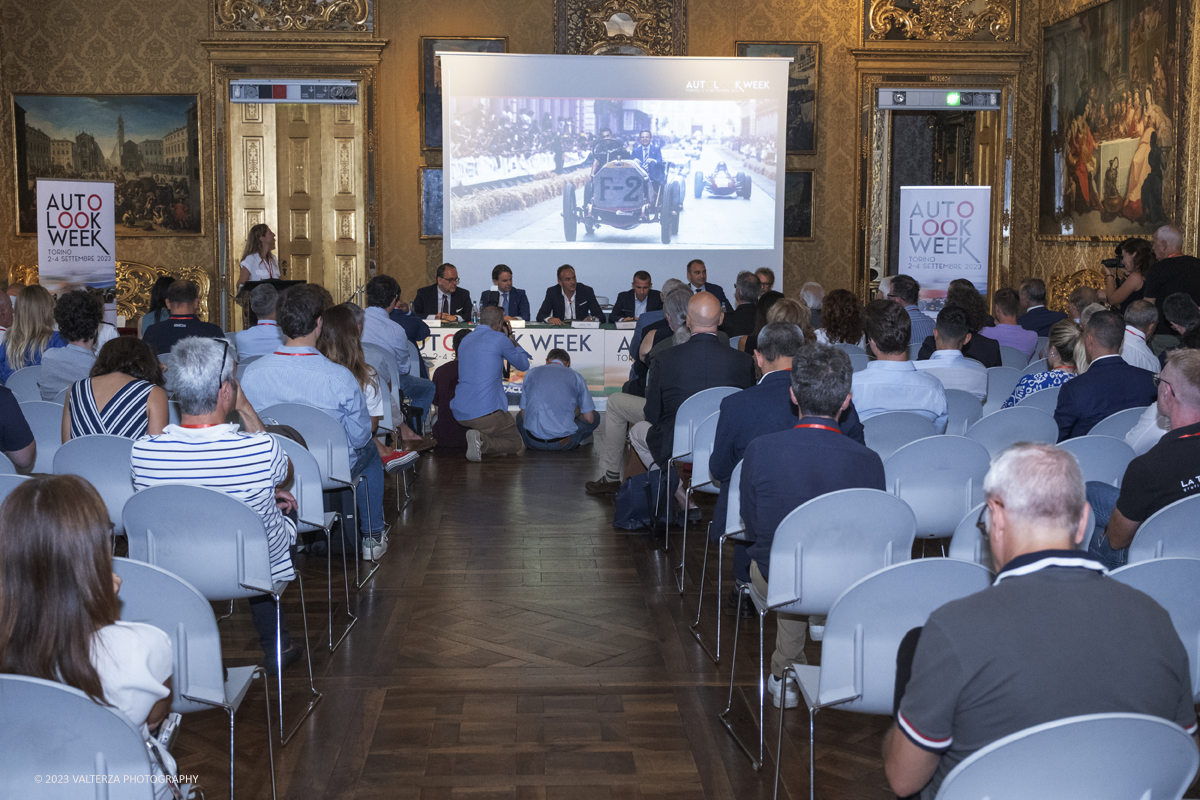 _DSF7720.jpg - 13/07/2023. Torino. Presentata l'edizione Otlook Week 2023 dal 2 al 4 settembre 2023 a Torino il meglio delle auto e delle moto che hanno fatto la storia delle corse. Nella foto un momento della conferenza stampa