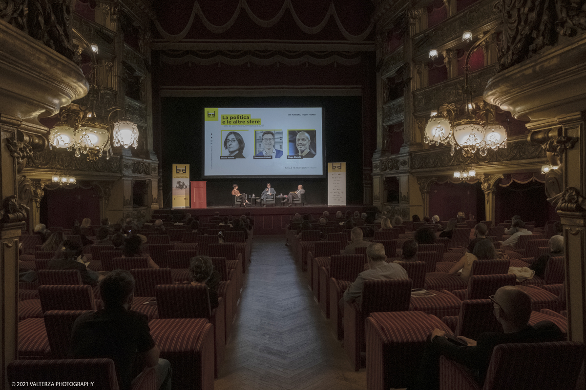 _DSF6765.jpg - 14/09/2021. Torino. Biennale Democrazia torna da mercoledÃ¬ 6 a domenica 10 ottobre, in presenza a Torino. Il tema: Un pianeta, molti mondi. Nella foto un momento della conferenza stampa