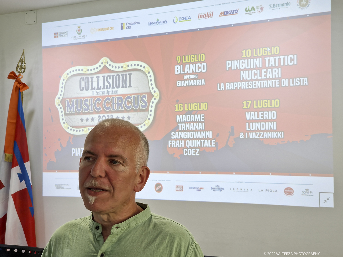 20220614_125746.jpg - 14/06/2022. Torino. Il Collisioni 2022 Ã¨ un festival di musica e letteratura che si svolge in estate in Piemonte. Un festival agrirock con grandi artisti italiani e internazionali. Nella foto Filippo Taricco creatore di Collisioni