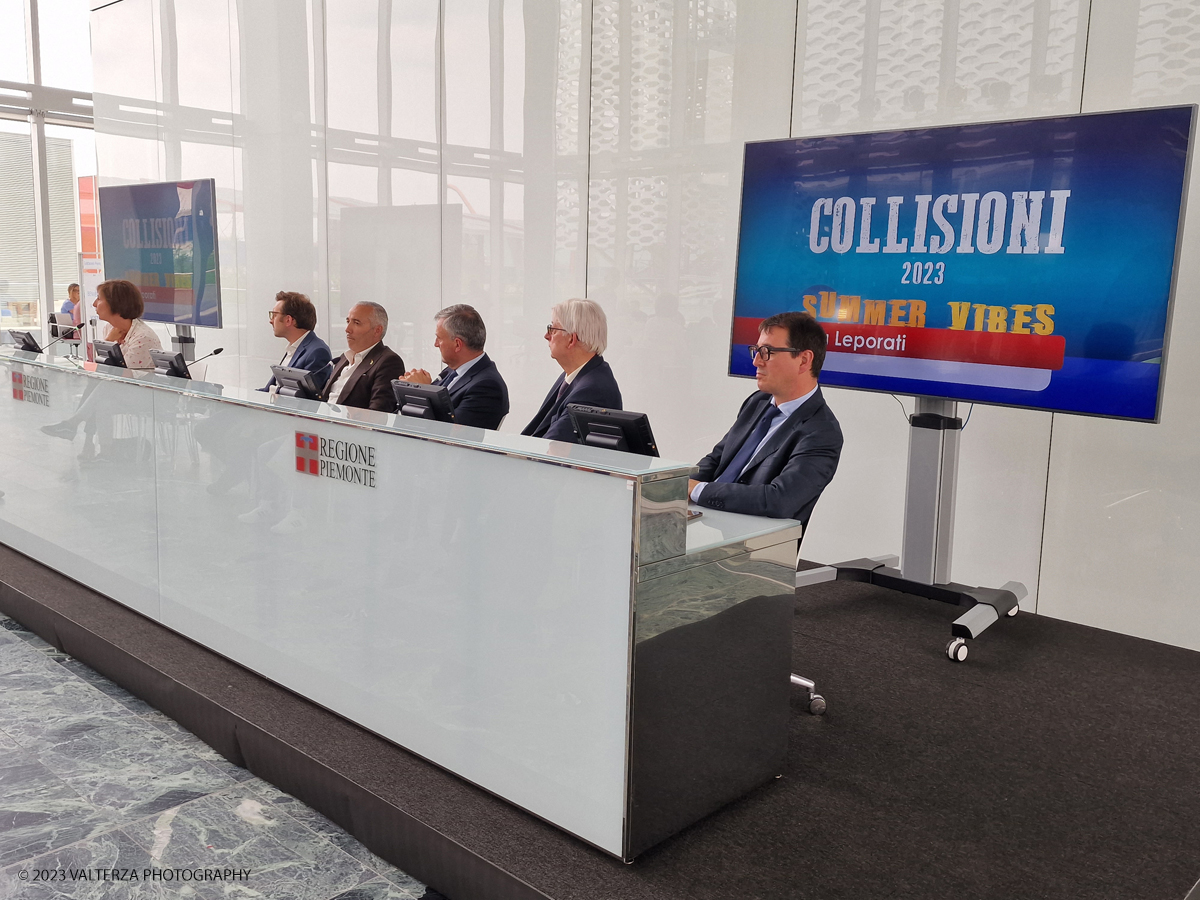 20230620_132308.jpg - 20/06/2023. Conferenza Stampa Collisioni 2023. Quella di quest'anno sarÃ  una edizione speciale che vedrÃ  la nascita di nuovi progetti e che allungherÃ  la programmazione a tutta lâ€™estate 2023. Nella foto un momento della conferenza stampa