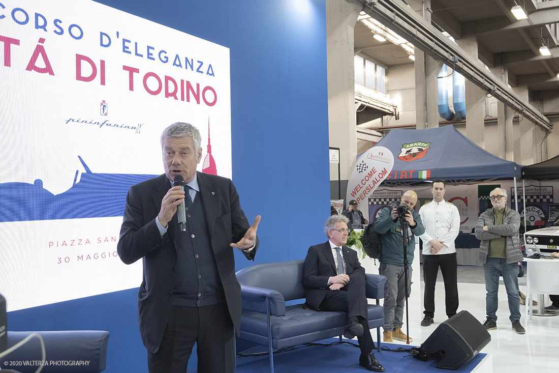 _DSF1999.jpg - 30/01/2020. Torino.  Lingotto Fiere. Automotoclub Storico Italiano e Pininfarina organizzano il â€œConcorso dâ€™Eleganza CittÃ  di Torinoâ€�, evento in programma sabato 30 maggio nella prestigiosa cornice di Piazza San Carlo. Nella foto l'ntervento di Paolo Pininfarina , organizzatore dell'evento  con l' ASI