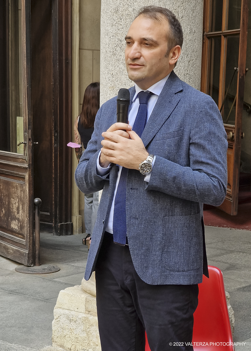 20220615_111616.jpg - 15/06/2022. Torino. Nel cortile d'onore di Palazzo Civico, si Ã¨ svolta la conferenza stampa di presentazione del programma dei festeggiamenti di San Giovanni. Nella foto l'intervento del sindaco Stefano Lo Russo