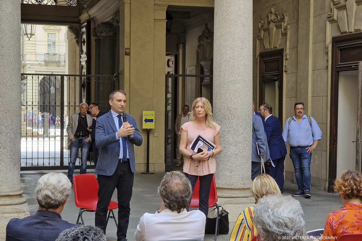 20220615_112002.jpg - 15/06/2022. Torino. Nel cortile d'onore di Palazzo Civico, si Ã¨ svolta la conferenza stampa di presentazione del programma dei festeggiamenti di San Giovanni. Nella foto l'intervento del sindaco Stefano Lo Russo