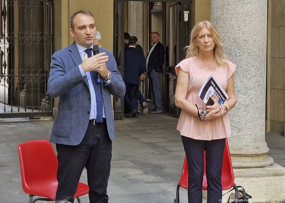 20220615_112022.jpg - 15/06/2022. Torino. Nel cortile d'onore di Palazzo Civico, si Ã¨ svolta la conferenza stampa di presentazione del programma dei festeggiamenti di San Giovanni. Nella foto l'intervento del sindaco Stefano Lo Russo