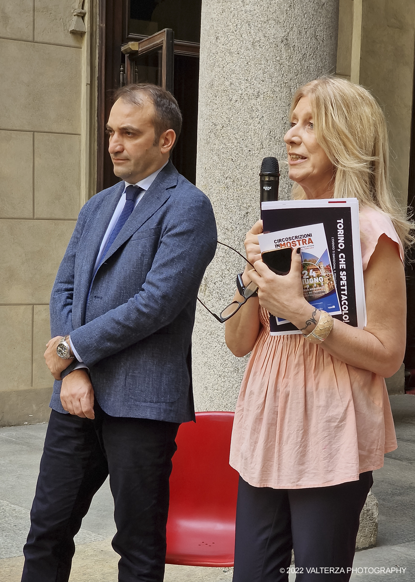 20220615_112313.jpg - 15/06/2022. Torino. Nel cortile d'onore di Palazzo Civico, si Ã¨ svolta la conferenza stampa di presentazione del programma dei festeggiamenti di San Giovanni. Nella foto l'intervento della Presidente della Conferenza dei Presidenti di Circoscrizione, Francesca Troise.