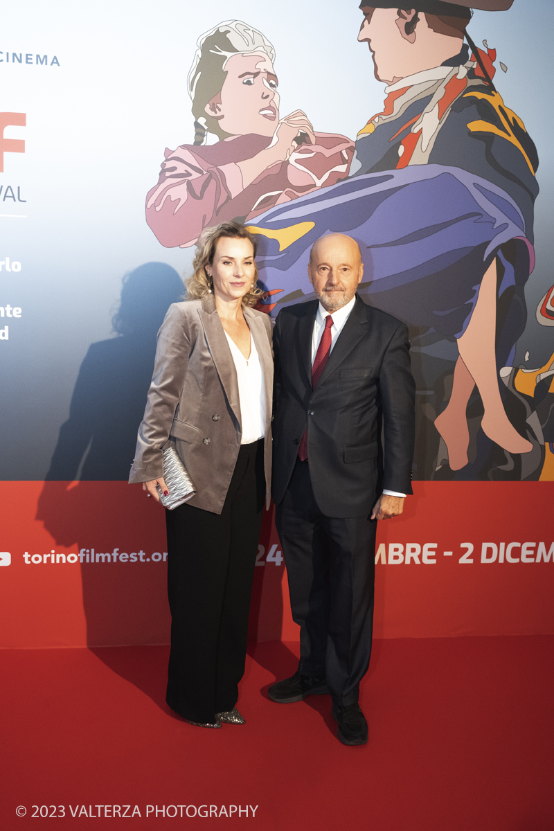 _DSF1983.jpg - 24/11/2023. Torino. Cerimonia di apertura 41Â° Torino Film Festival. Nella foto Guido Curto Direttore del Consorzio Residenze Reali Sabaude e consorte