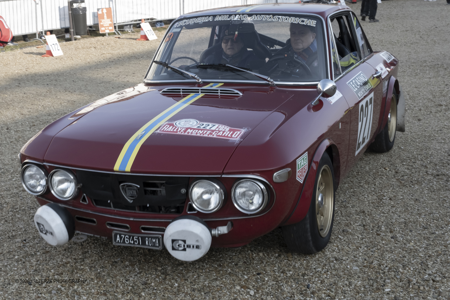 DSCF0365.jpg - La 28Âª edizione del Rallye Monte-Carlo Historique si svolge fino al 7 febbraio 2026 , ad eccezione della cittÃ  scozzese di  John O'Groats le varie cittÃ  di partenza hanno dato il via alla gara domenica 1 febbraio 2026. Tra queste anche Torino, la partenza Ã¨ avvenuta dalla Palazzina di caccia di Stupingi dove le vetture in gara hanno prima sostato in mostra nel parco partenze antistante la Palazzina. Nella foto lancia Fulvia coupÃ¨ 1.3 1967