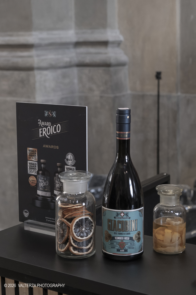 DSCF2854.jpg - 21/02/2026. Torino.  Il Salone del Vermouth di sabato 21 e domenica 22 febbraio Ã¨ ufficialmente SOLD OUT. Un risultato che racconta meglio di qualsiasi parola lâ€™entusiasmo che câ€™Ã¨ attorno a questa edizione. Nella foto Vermouth Giacobini Il Vermouth Giacobini Ã¨ un marchio storico italiano che ha vissuto una rinascita grazie al progetto "Essentia Mediterranea". Fondato originariamente nel 1879 e premiato con la Medaglia d'Oro all'Esposizione Universale di St. Louis nel 1904, oggi produce vermouth biologici che utilizzano vitigni autoctoni calabresi della cantina Ceraudo