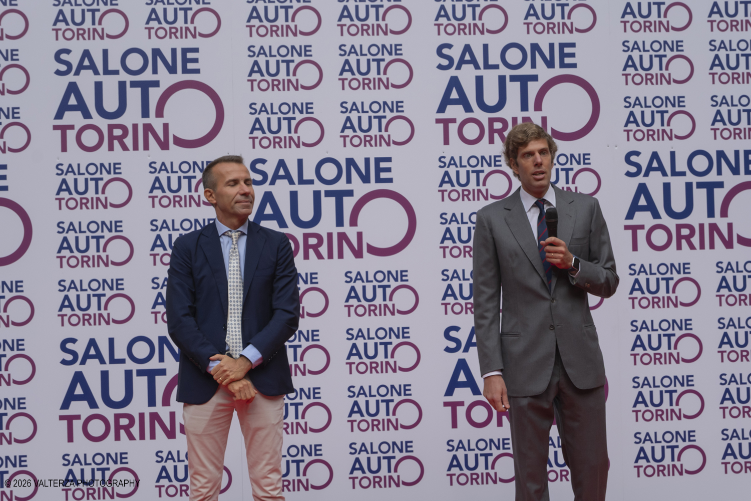 _DSF7383.jpg - 11/09/2026. Torino. 3Âª EDIZIONE DI SALONE AUTO TORINO. Inaugurazione e celebrazionedel centenario della nascita di Sergio Pininfarina. Nella foto celebrazione per il centenario della nascita di Sergio Pininfarina l'intervento di Sergio Pininfarina (nipote ed attuale Presidente dell'azienda) con Andrea Levy