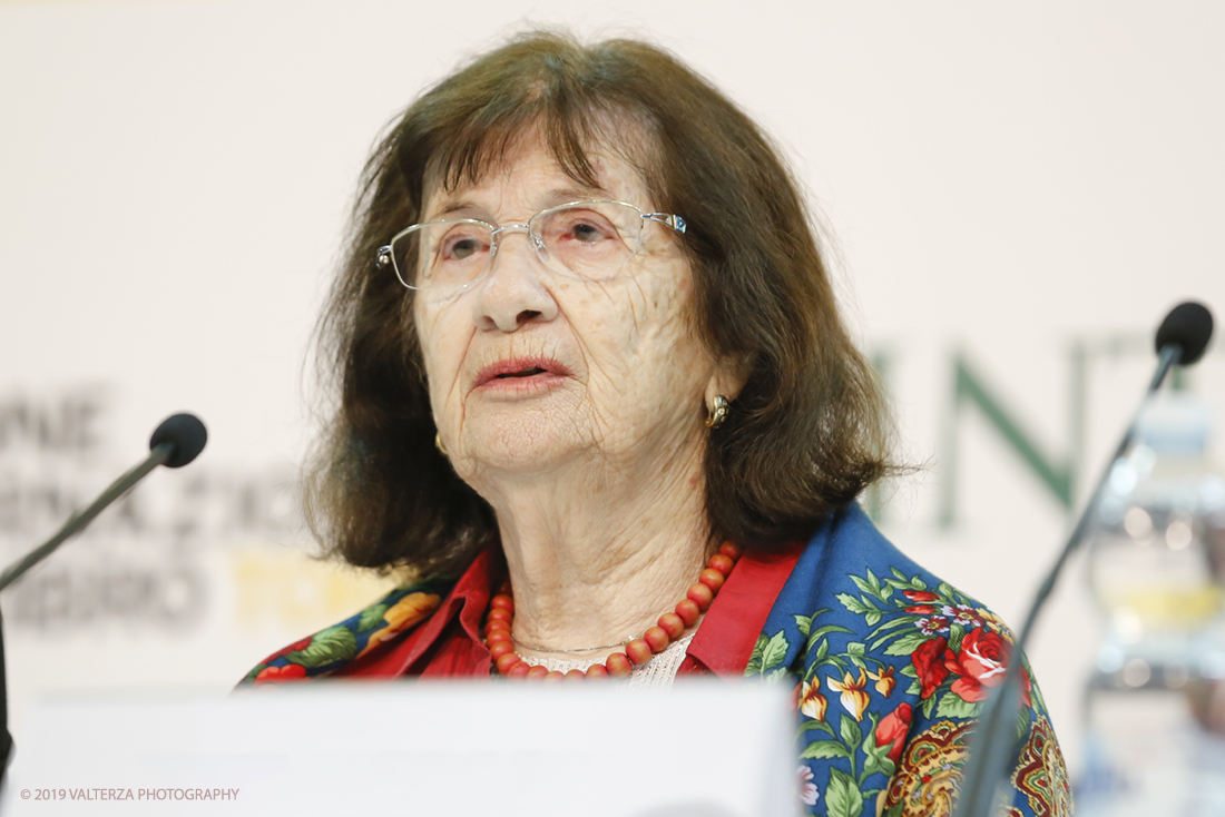 _X9B3341.jpg - 09/05/2019. Torino, 32mo Salone Internazionale del Libro. Nella foto l'intervento di Halina Birenbaum , testimone della tragedia della Shoah all'inaugurazione del Salone.